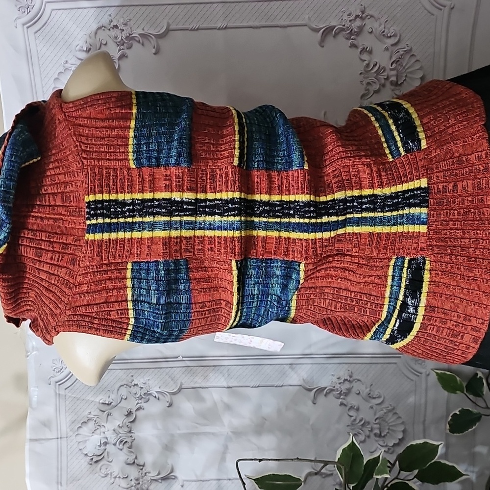 Free People NWT Carly Striped Multicolor Cowl Neck Sweater Large - Picture 7 of 10